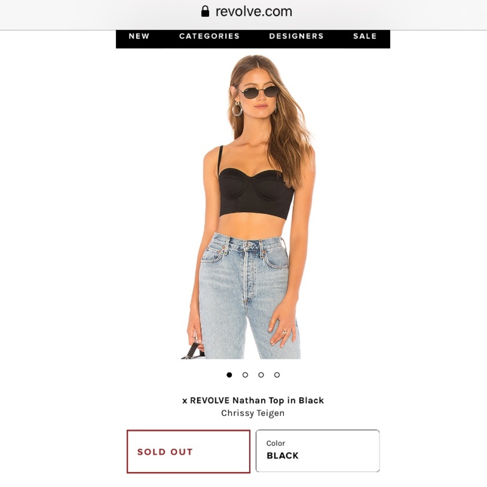 Chrissy Teigen x REVOLVE Nathan Top in Black